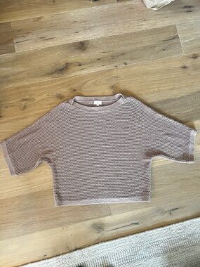 Gentle Fawn Boxy Short-Sleeve Sweater in Mauve